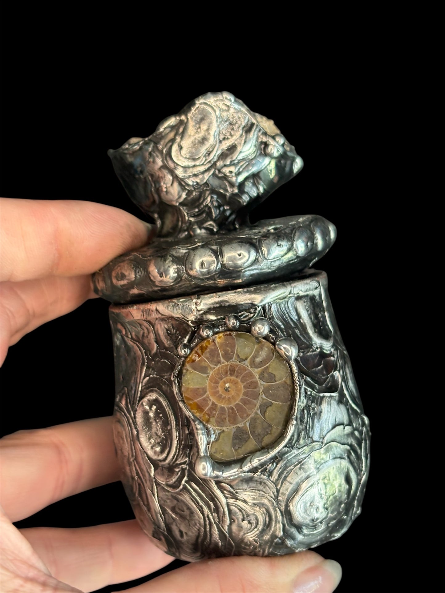 Stoned Alchemy High Priestess herbal jar (medium) amethyst & labradorite-