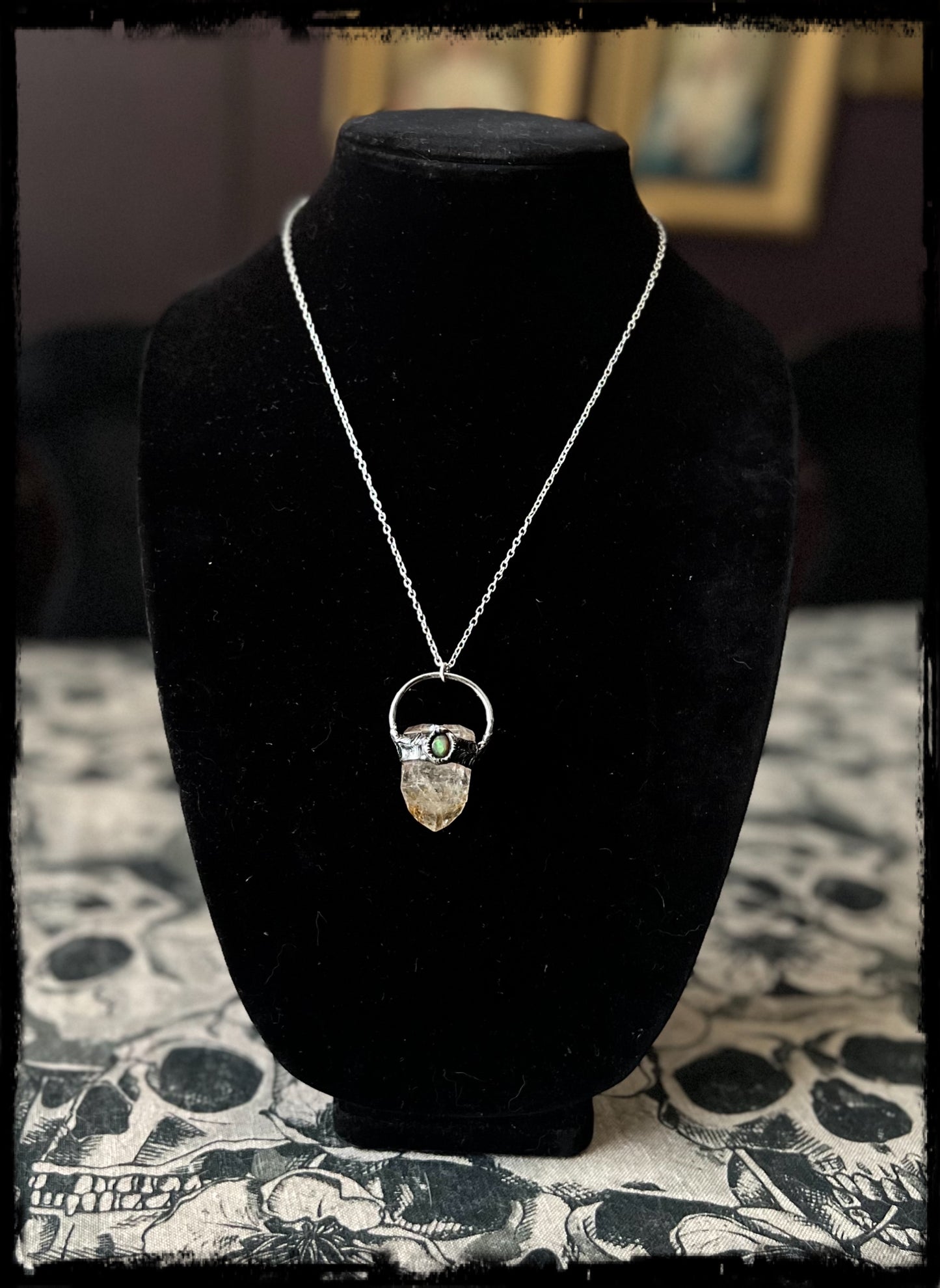 Inner Earth~Garden inclusion quartz with wella Opal crystal necklace~