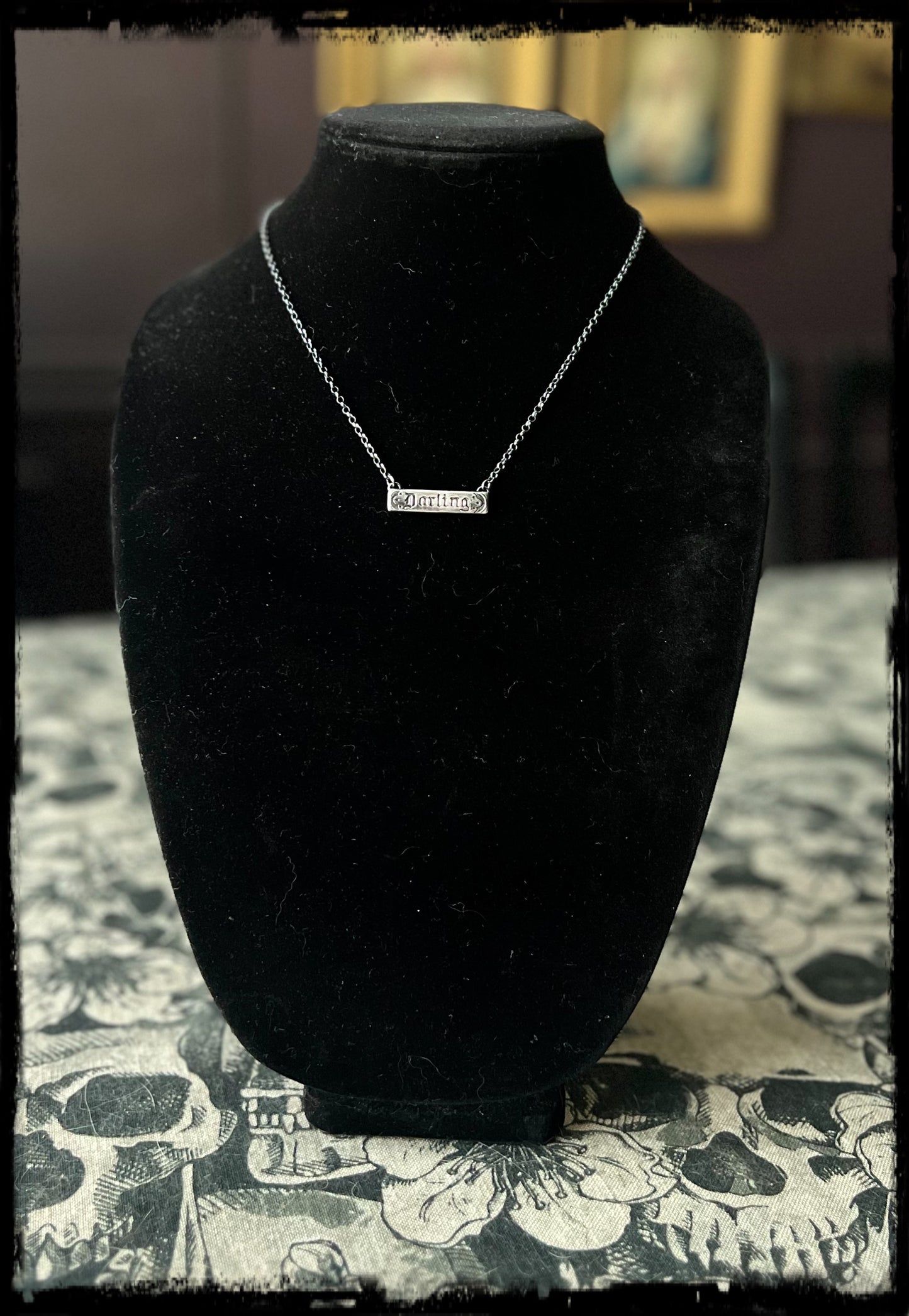 Victorian darling coffin escutcheon~MTO~sterling silver layering necklace ~
