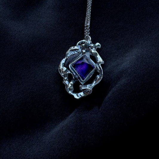 Twilight reliquary~Sterling Silver Necklace with Amethyst | Gothic Romantic Talisman