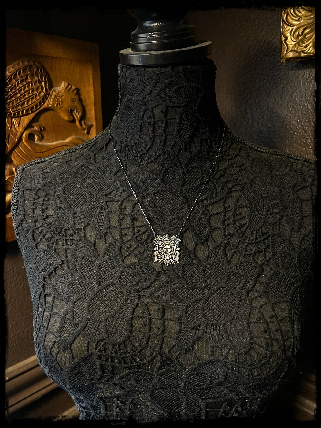 (Victorian our darling coffin escutcheon~sterling silver layering necklace~