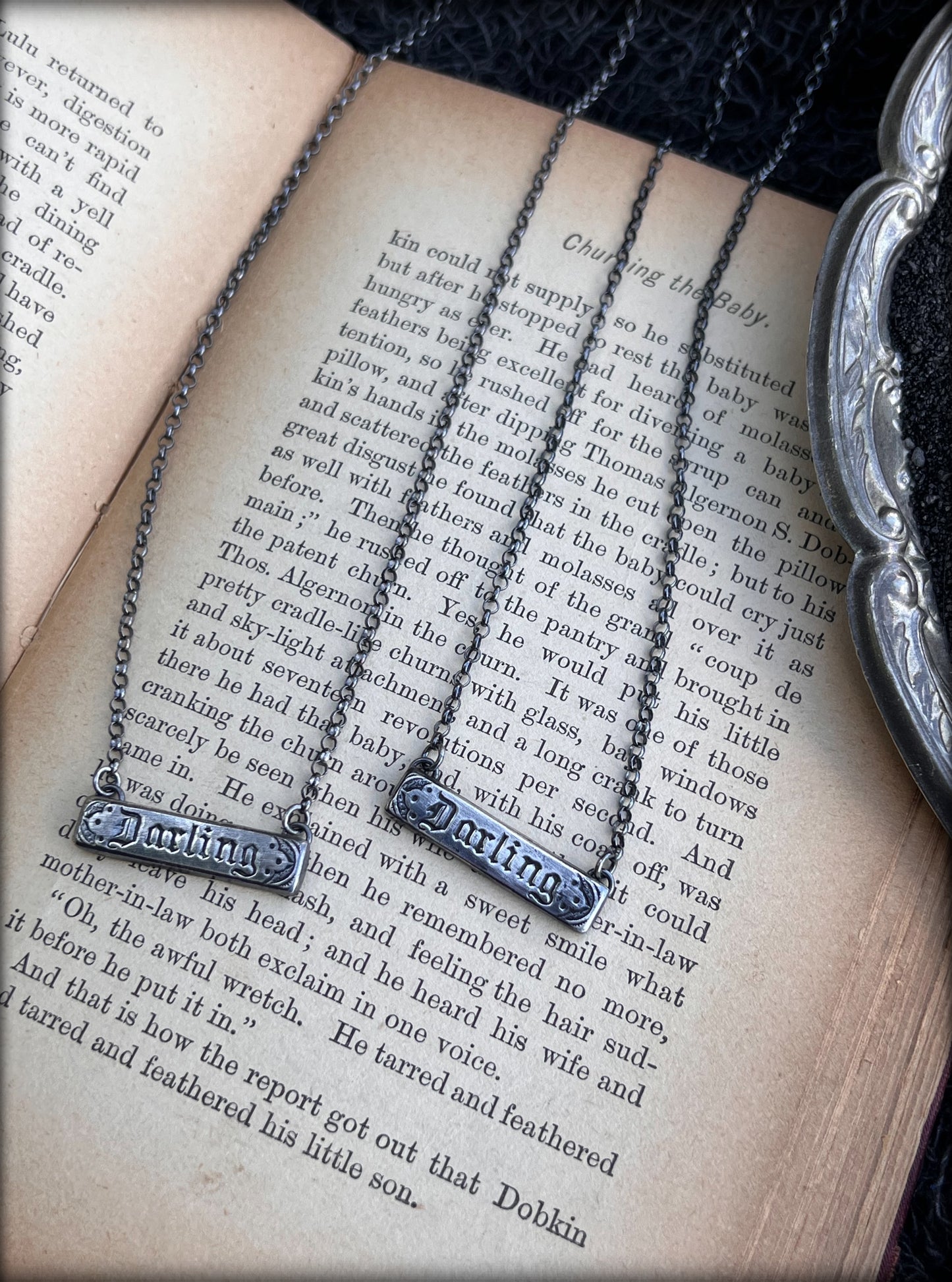 Victorian darling coffin escutcheon~MTO~sterling silver layering necklace ~