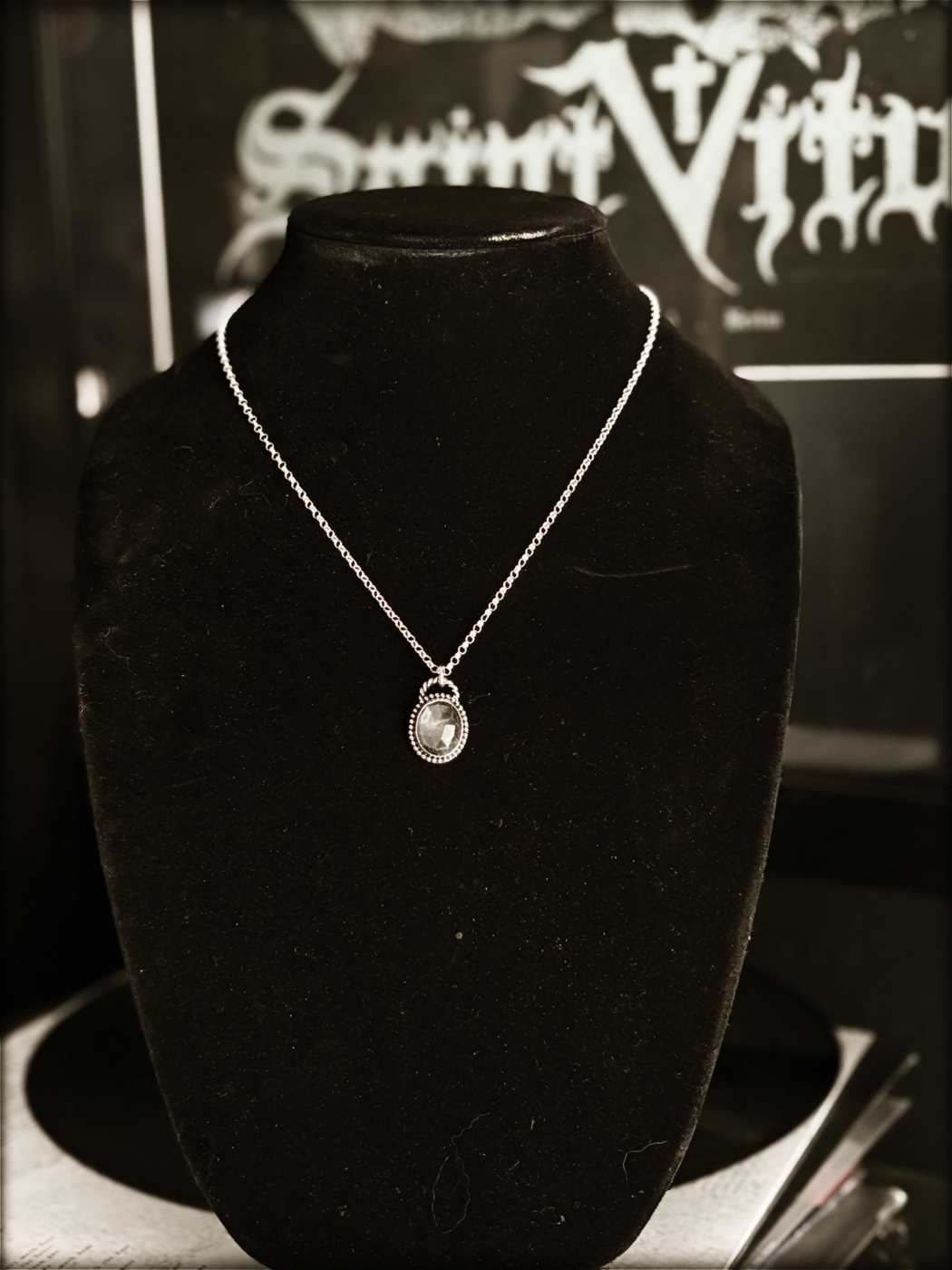 Hand crafted Sterling rose cut star sapphire layering necklace~