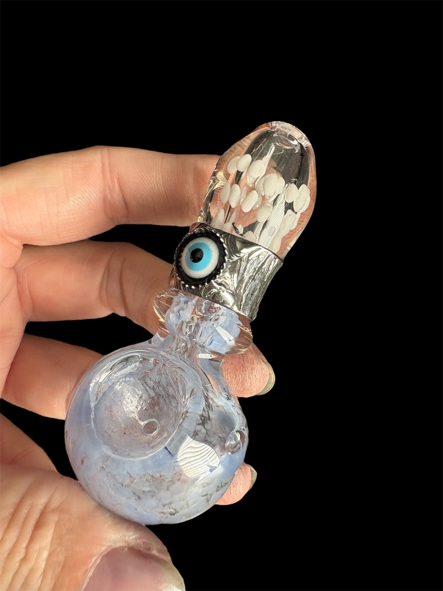Stoned Alchemy -Ceremonial herb vessel(pipe)molten metal & Evil eye protection-