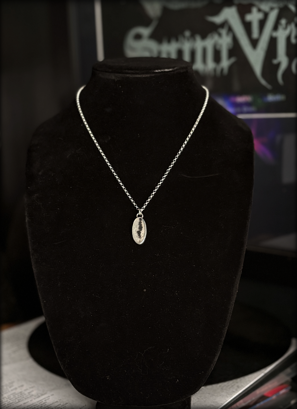 Handcrafted sterling and fine silver dendritic agate layering necklace ~