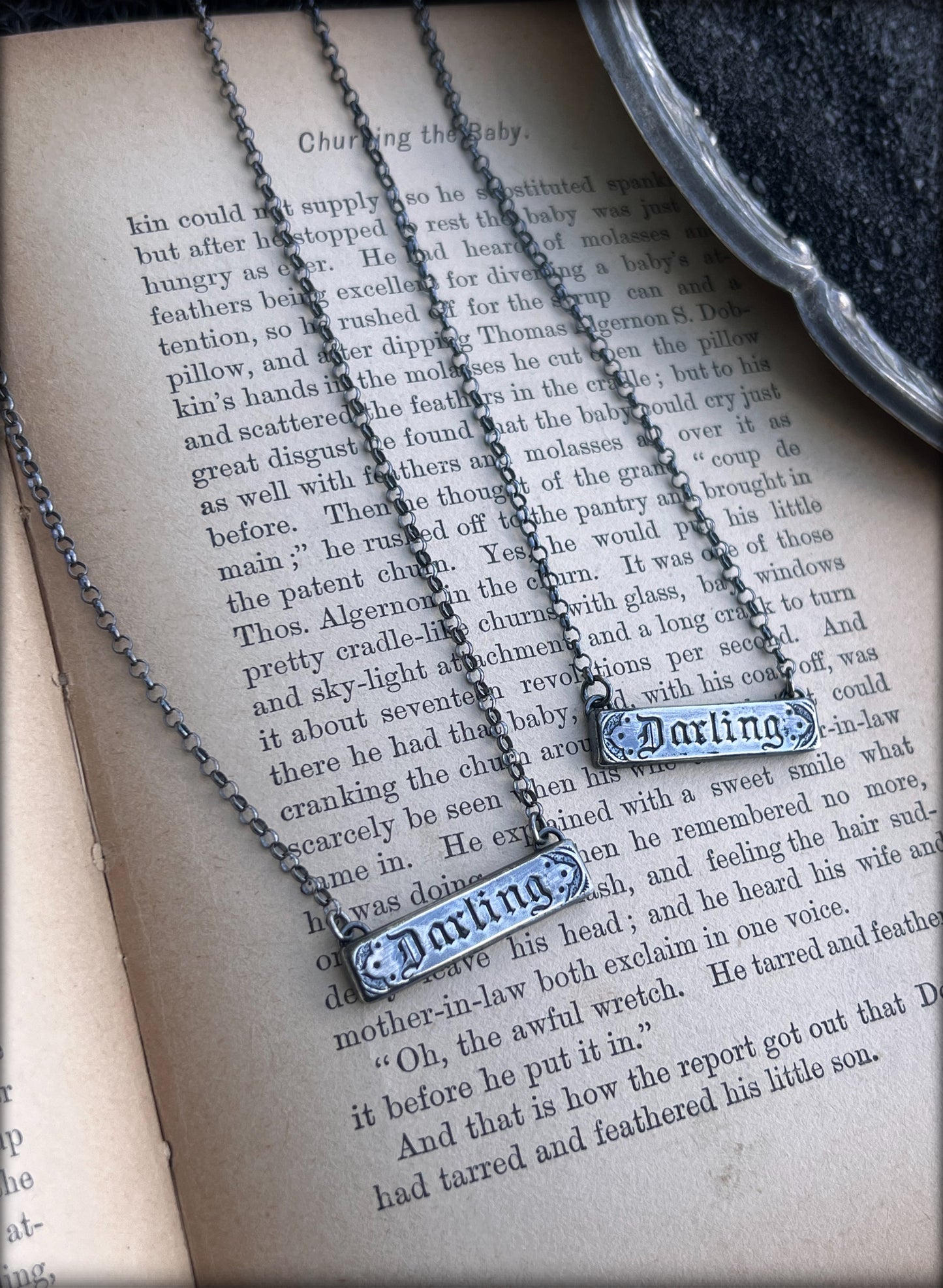 Victorian darling coffin escutcheon~MTO~sterling silver layering necklace ~