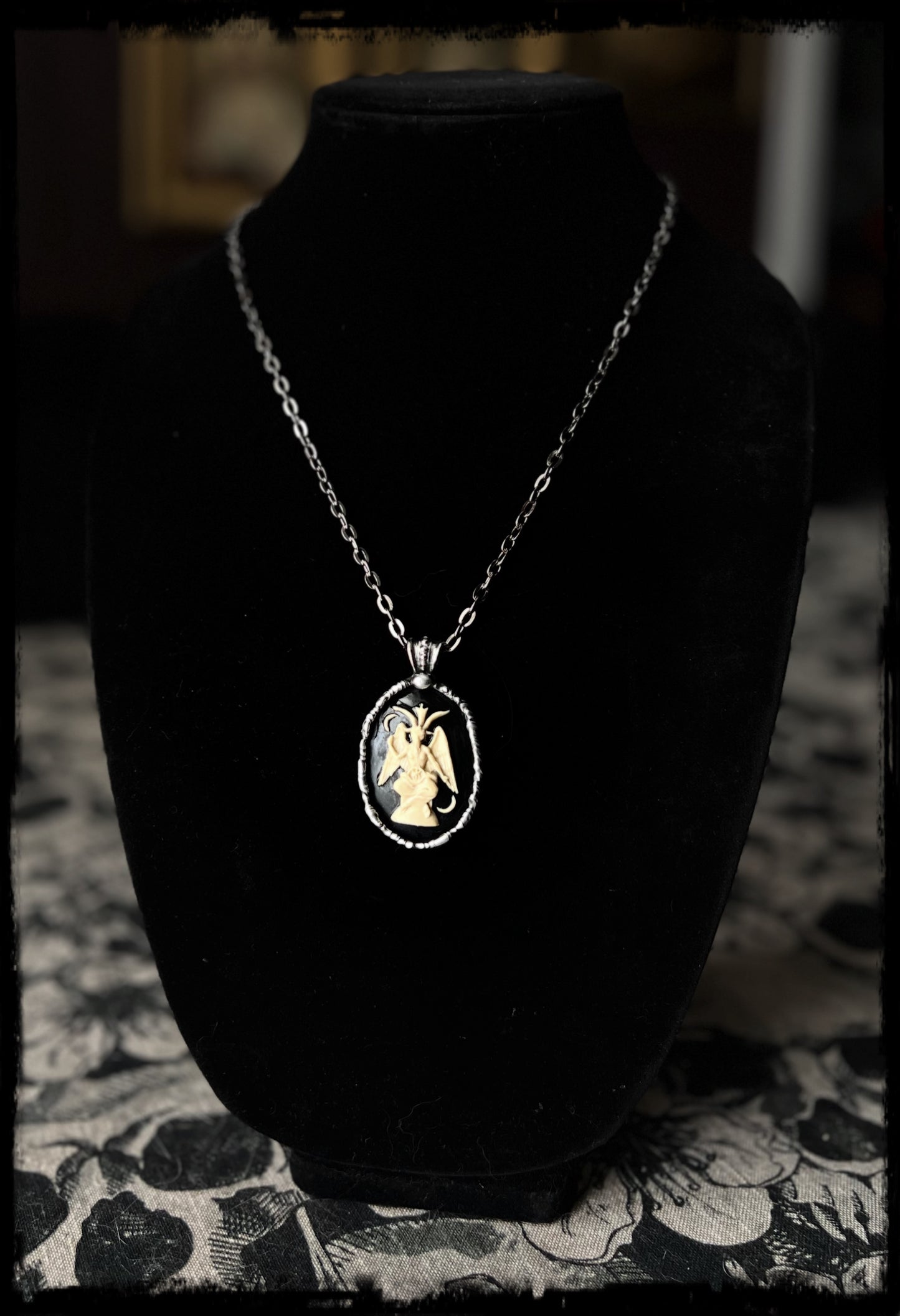 The Darklord ~ Baphomet resin Tiffany technique necklace~