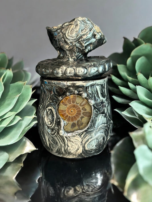 Stoned Alchemy High Priestess herbal jar (medium) amethyst & labradorite-