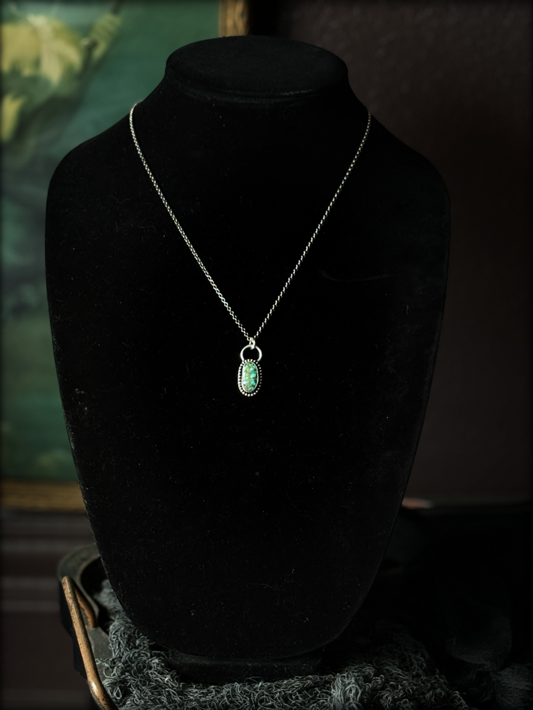 Handcrafted sterling and fine silver turquoise layering necklace~
