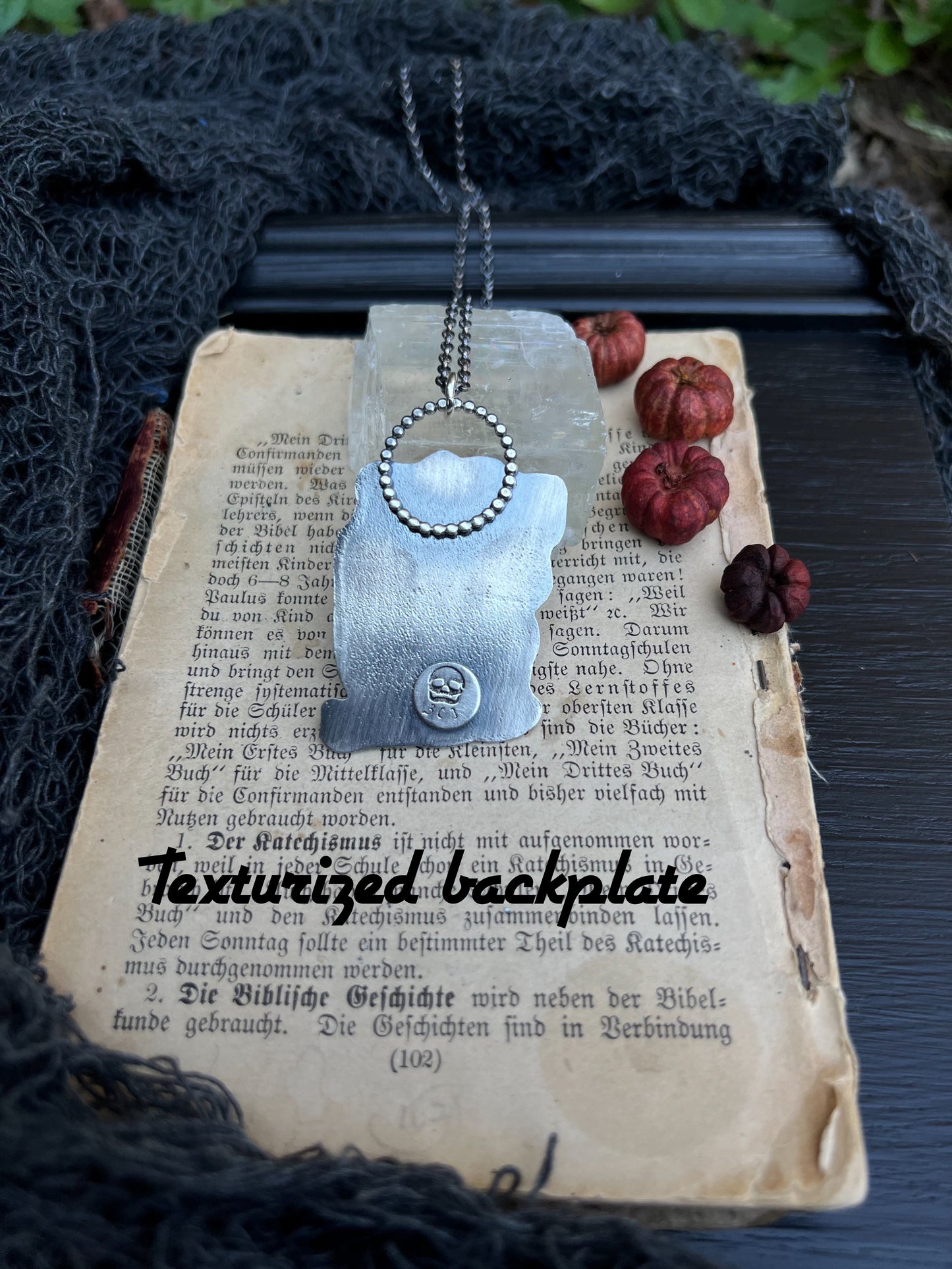 Haunted House~Hand crafted Sterling silver haunted house with amethyst necklace~