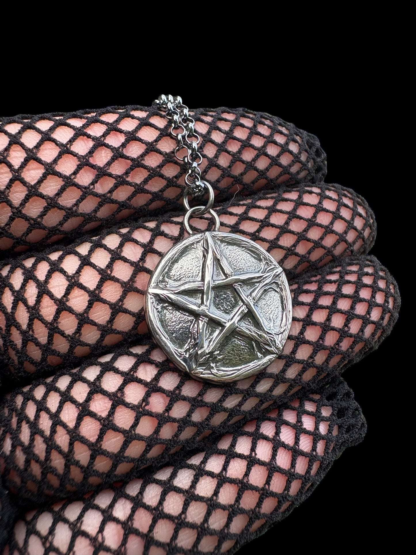 The Witchmark Medallion-Sterling silver pentagram necklace~