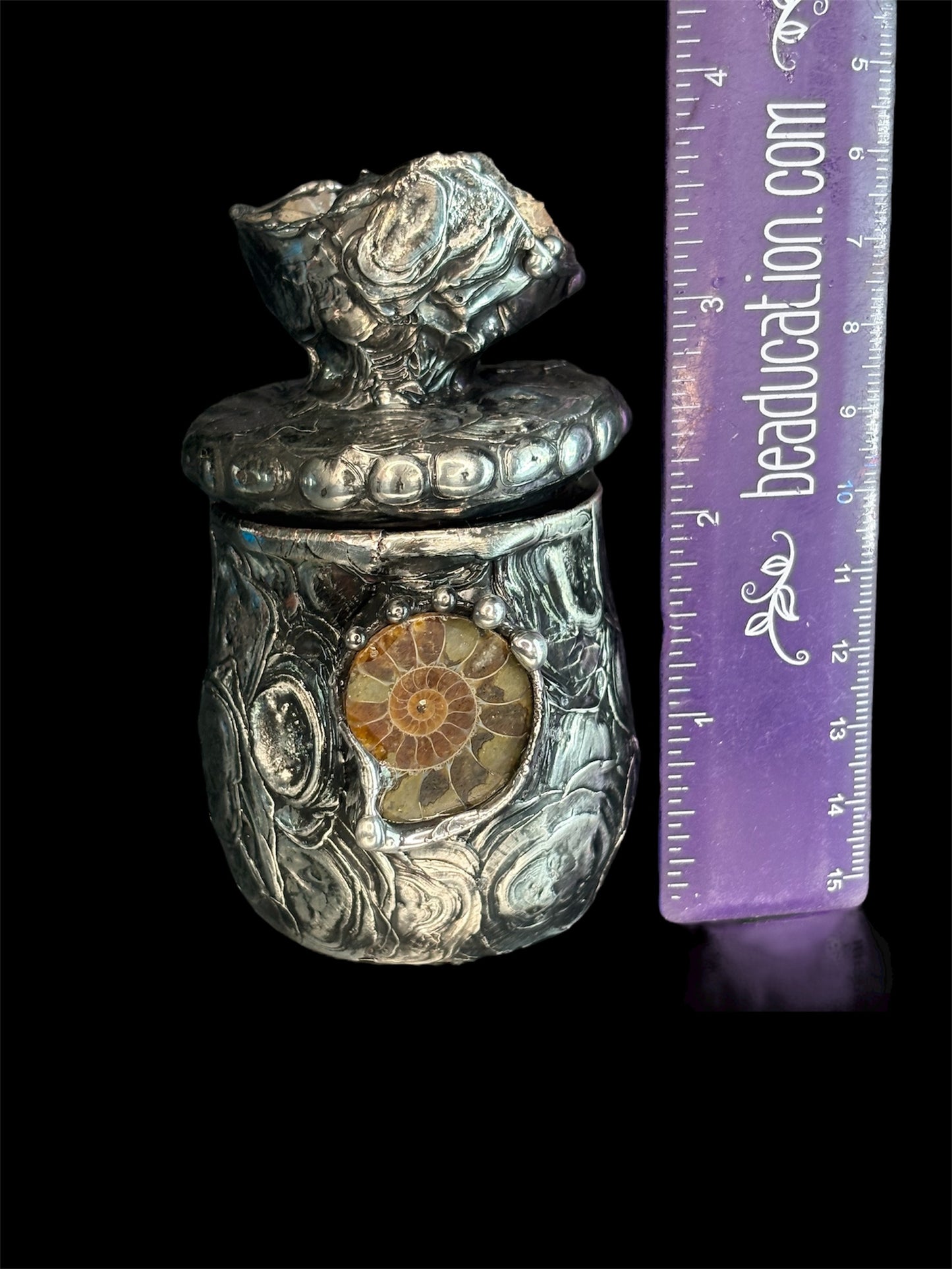 Stoned Alchemy High Priestess herbal jar (medium) amethyst & labradorite-