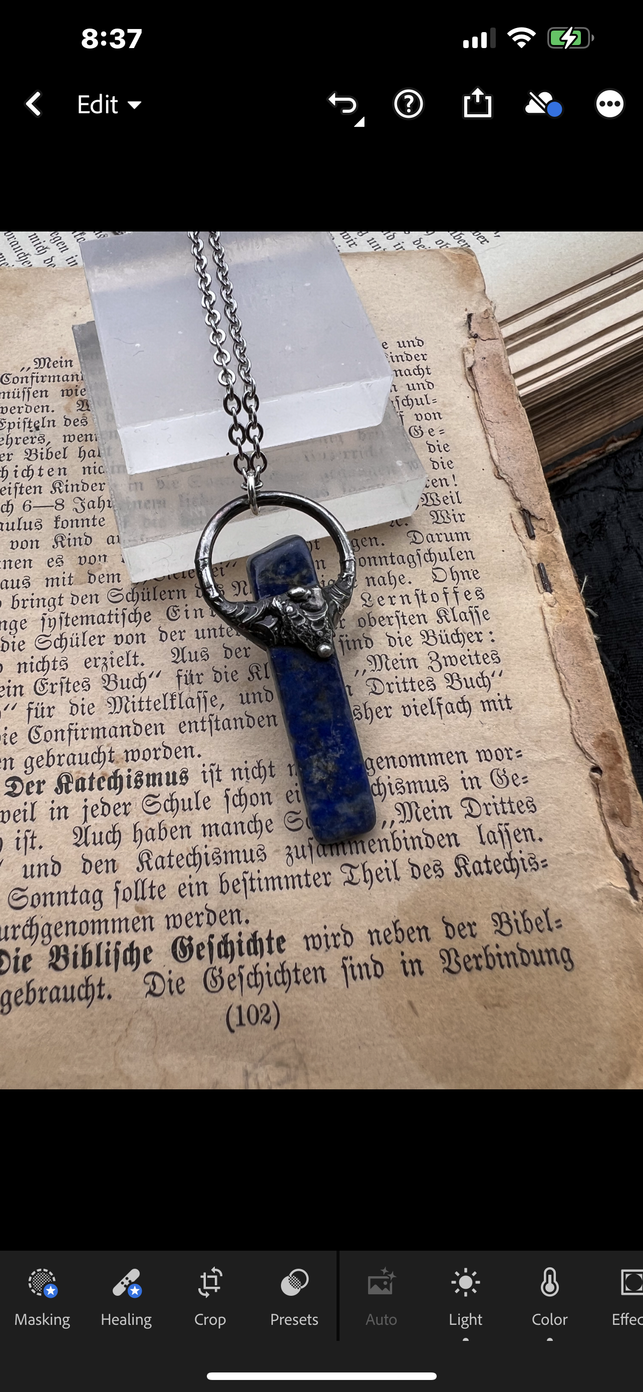 Blue kyanite brutalist style Tiffany Technique crystal layering necklace~