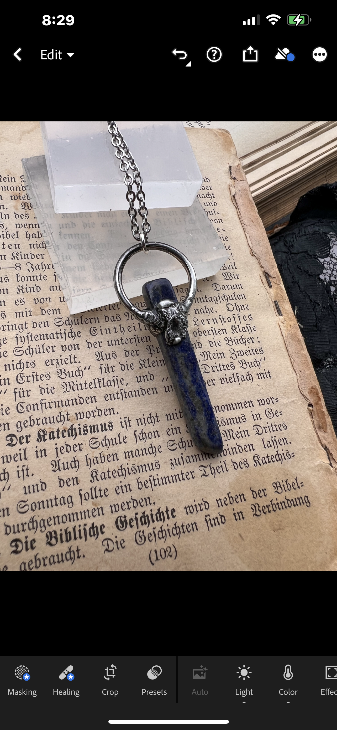 Blue kyanite brutalist style Tiffany Technique crystal layering necklace~