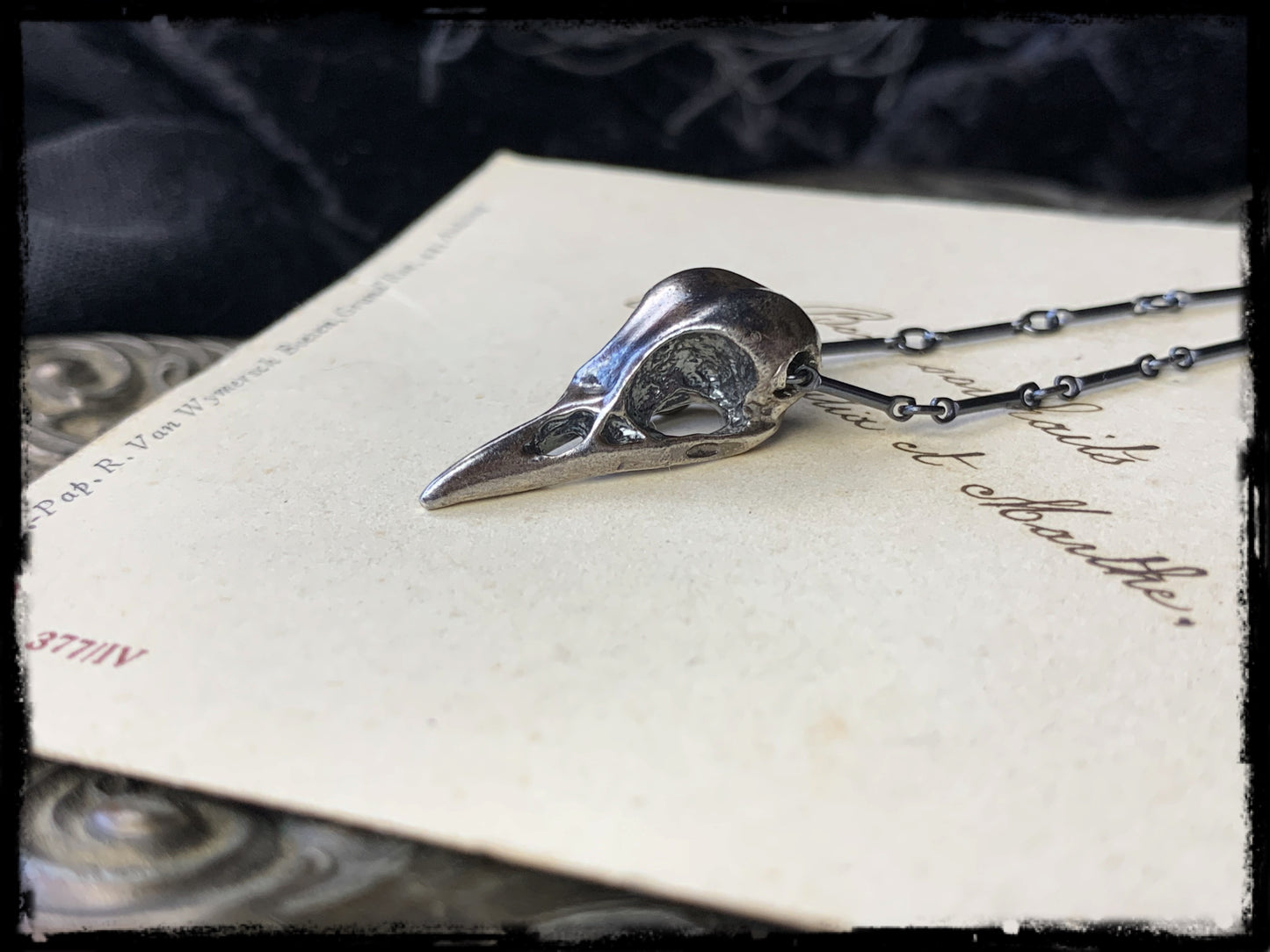 Bird of Prey~made to order Sterling silver bird skull lost wax casted stacker necklace MTO~