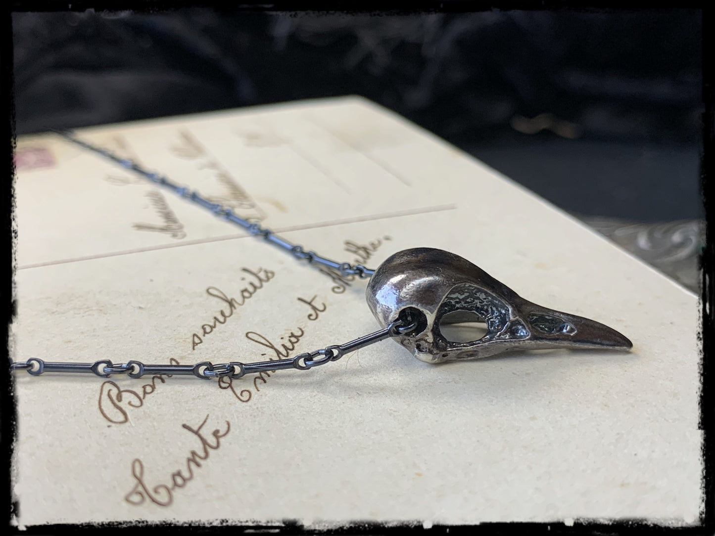Bird of Prey~made to order Sterling silver bird skull lost wax casted stacker necklace MTO~