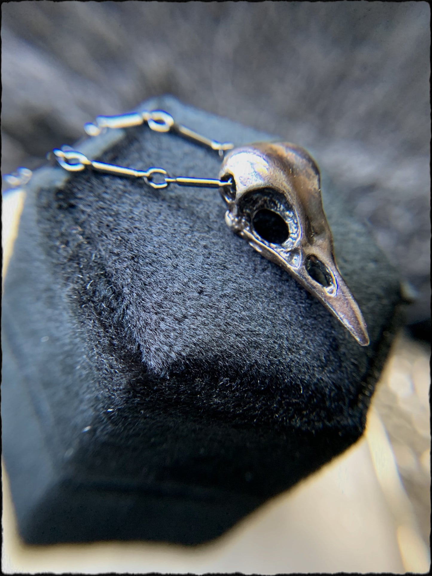Bird of Prey~made to order Sterling silver bird skull lost wax casted stacker necklace MTO~