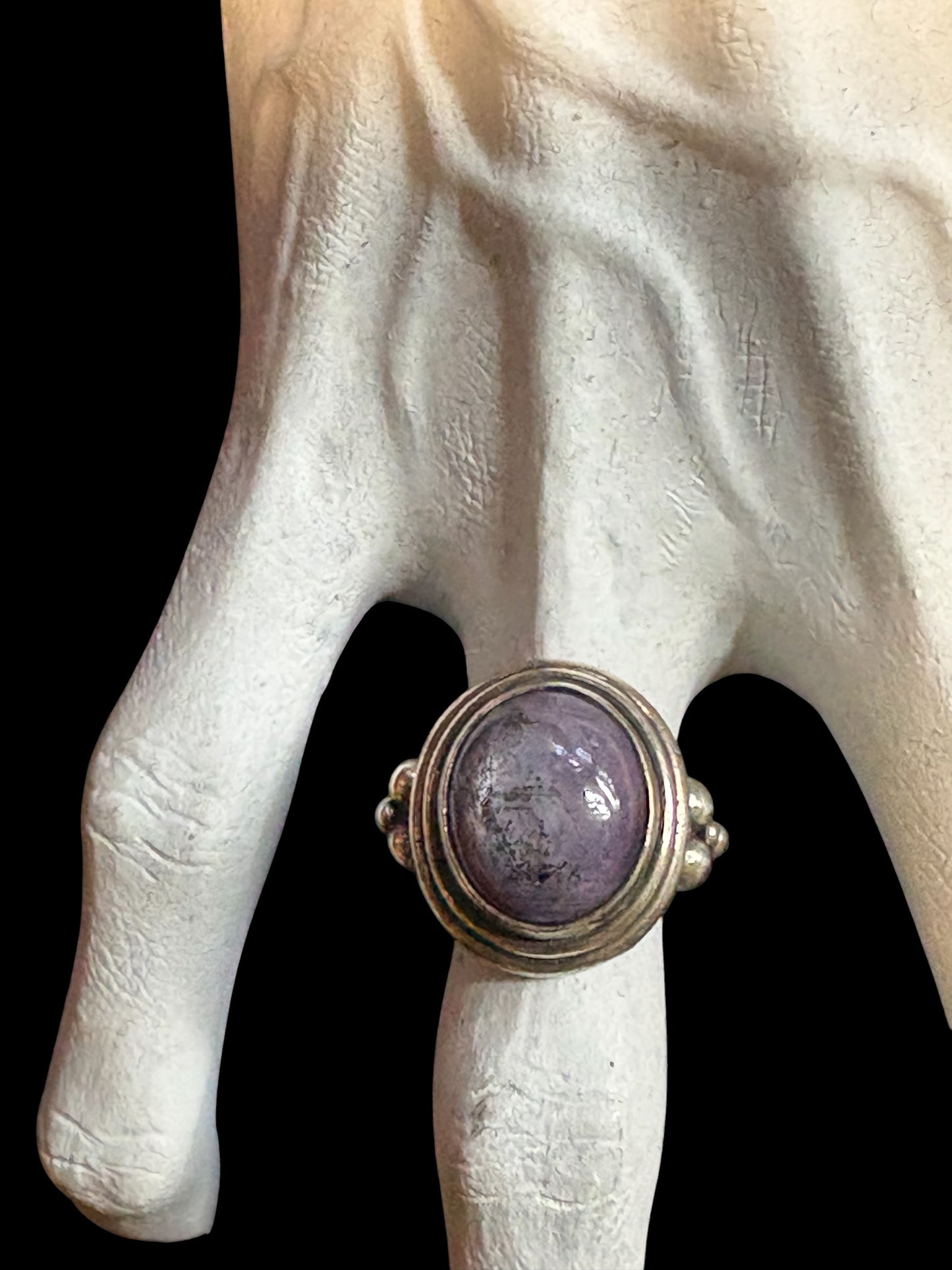 Shadow Veil ring-raspberry sapphire sterling silver ring size 6.5