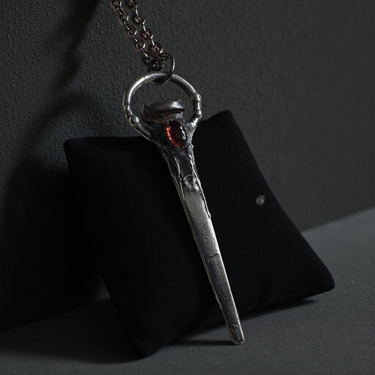 Hand crafted antique coffin nail Tiffany technique necklace ~