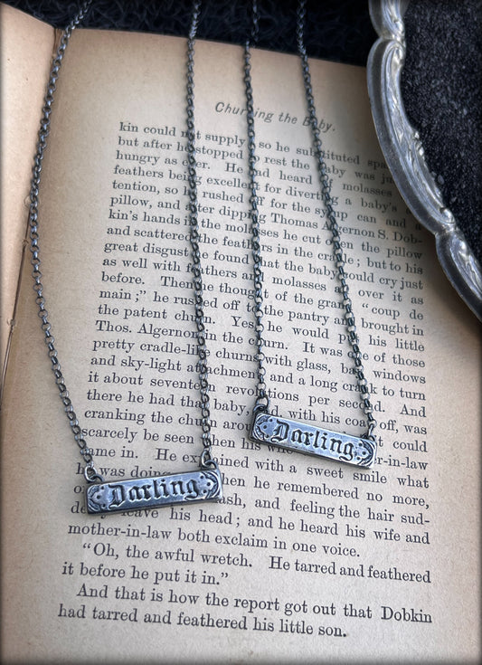 Victorian darling coffin escutcheon~MTO~sterling silver layering necklace ~