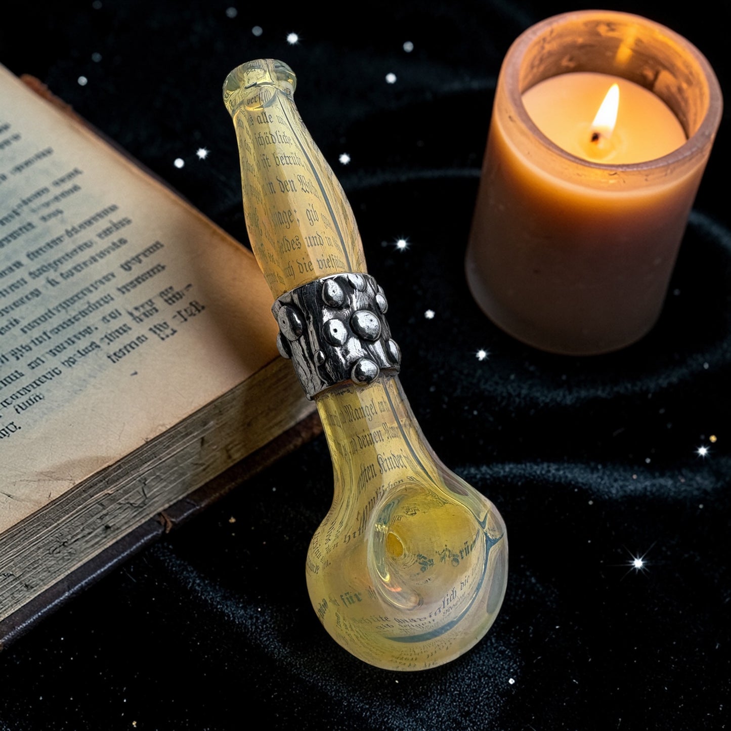 Stoned Alchemy -Ceremonial herb vessel(pipe)molten metal