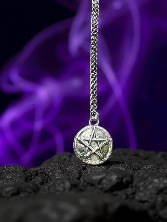 The Witchmark Medallion-Sterling silver pentagram necklace~