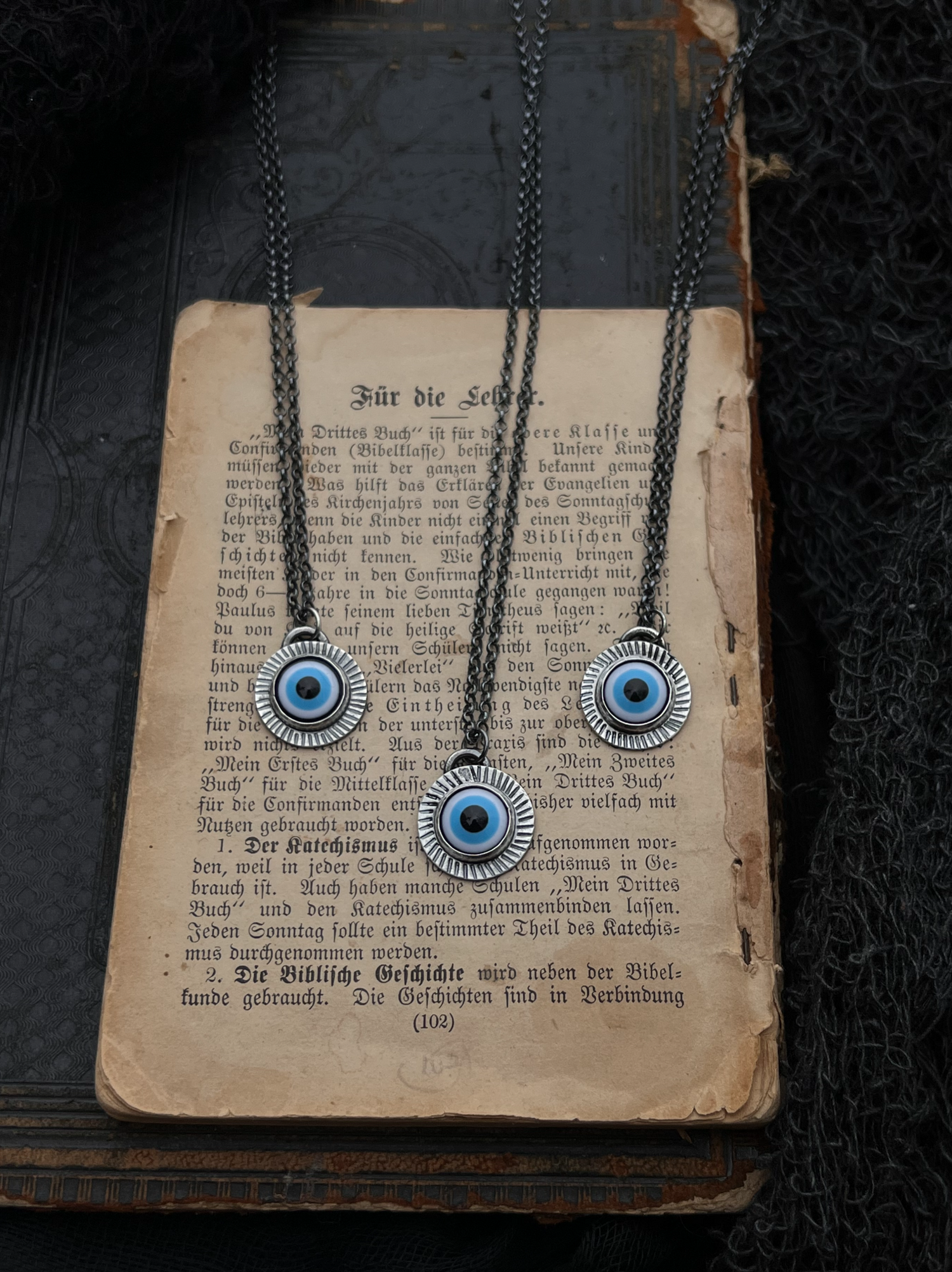 Greek Key Evil Eye Disc Necklace – Stakora