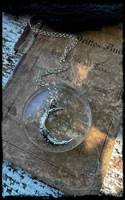 Eclipse ~Sterling & fine silver crescent  layering necklace~