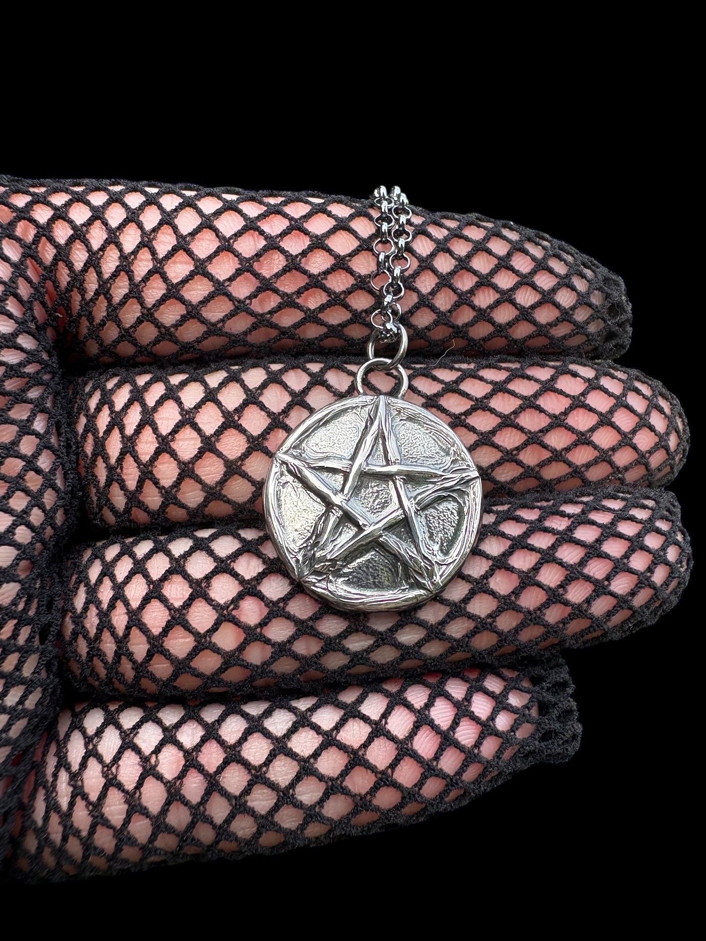The Witchmark Medallion-Sterling silver pentagram necklace~