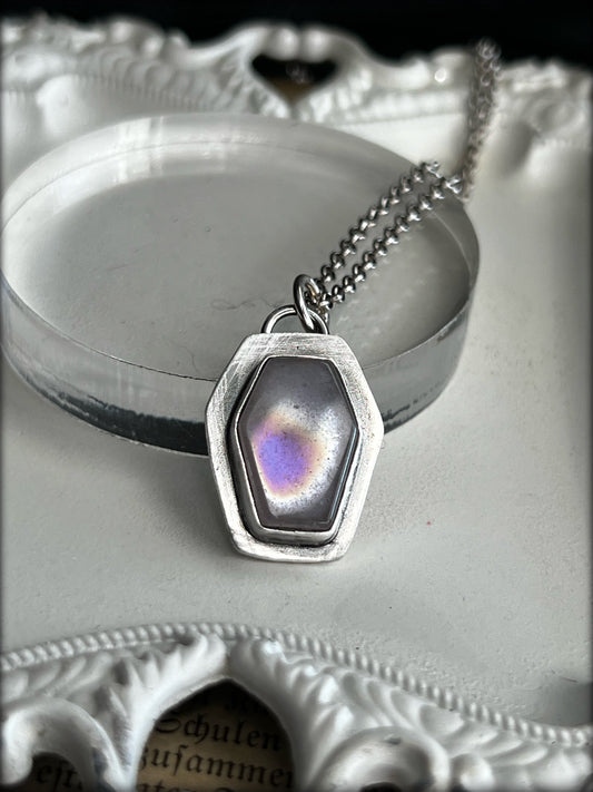Beautiful Death~Sterling silver angel aura coffin layering necklace~