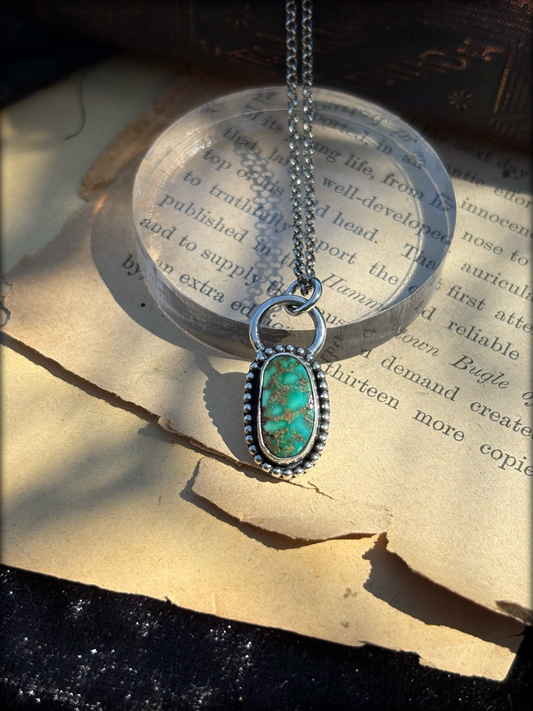 Handcrafted sterling and fine silver turquoise layering necklace~