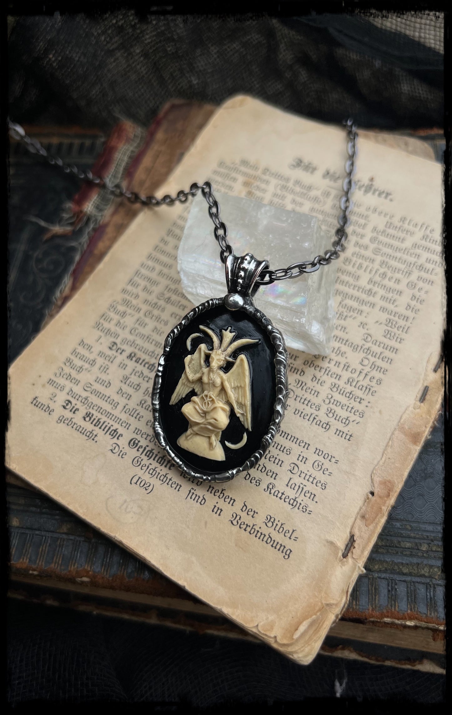 The Darklord ~ Baphomet resin Tiffany technique necklace~