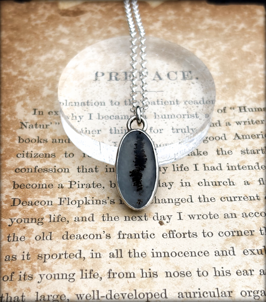 Handcrafted sterling and fine silver dendritic agate layering necklace ~