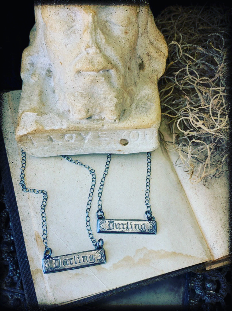 Victorian darling coffin escutcheon replica silver layering necklace ~ - Paletree Arcana