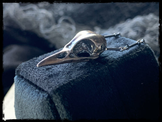 Bird of Prey~made to order Sterling silver bird skull lost wax casted stacker necklace MTO~