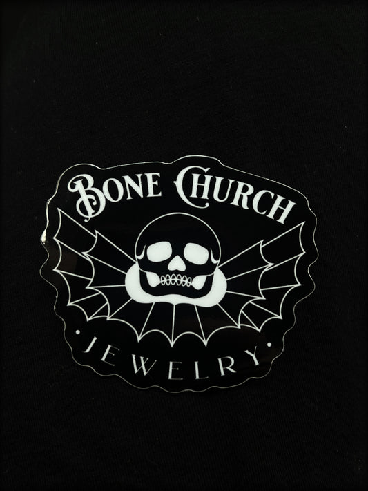 3.5 inch Bone Church jewelry vinyl logo sticker~